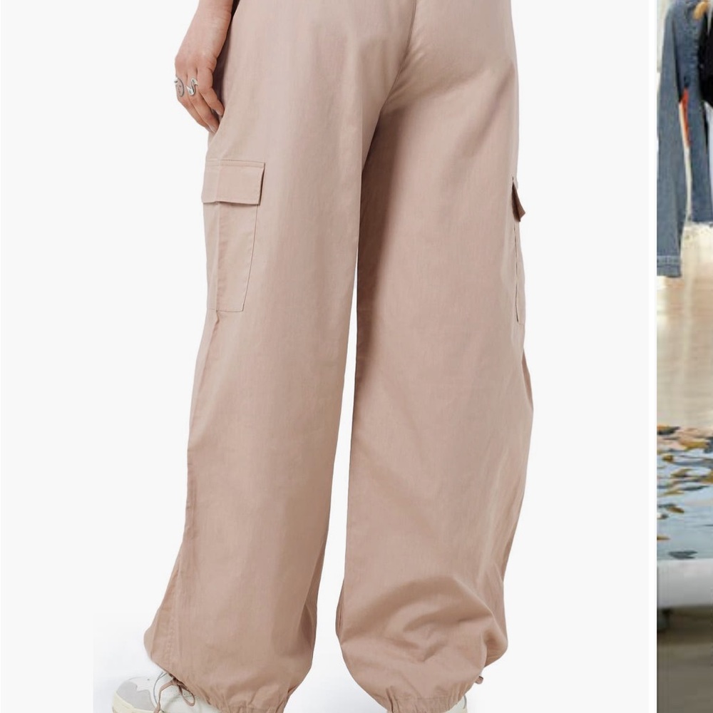 NWT Noisy may Tan Wide Leg Pants Relaxed Fit - Picture 2 of 7